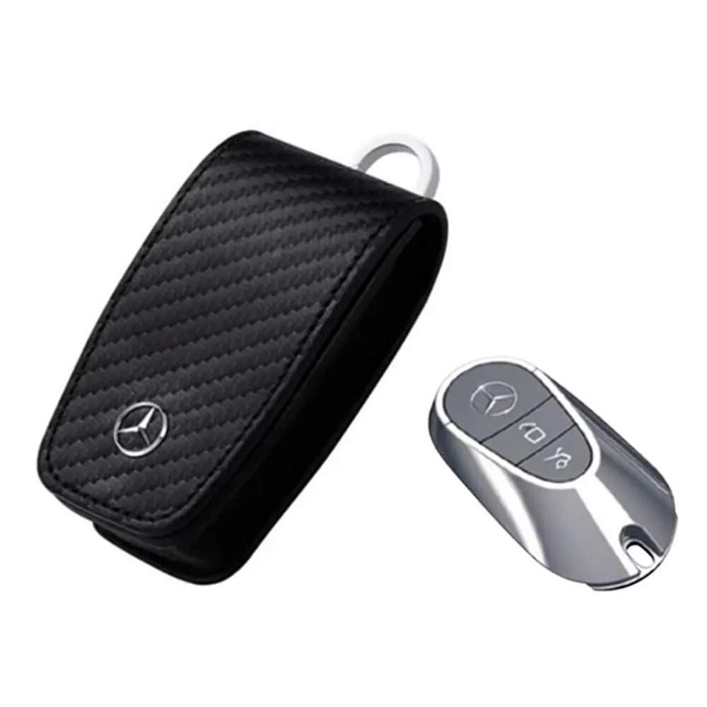 Nøkkeletui Mercedes-Benz Leather Steel - 8 Gen. │ Bilnøkkeldeksel Genuine® Key Fob Case Cover – bilde 3
