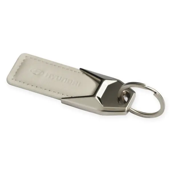 Nøkkelring Hyundai Beige │ Genuine® Key Ring Leather – bilde 2