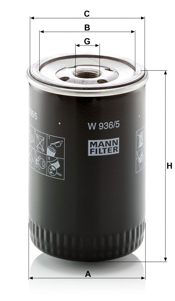 Oljefilter Chevrolet Corvette │ Genuine® Mann-Filter med en retursperreventil Image 3