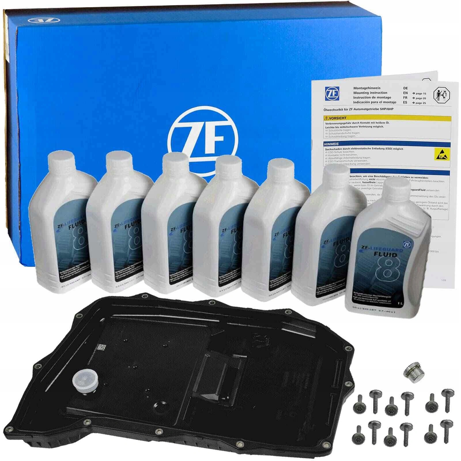 Oljeskiftsett automatisk girkasse Audi / VW / Porsche ZF LifeguardFluid 8 │ Genuine® ZF Parts Kit Automatic Transmission Oil Change Image 1