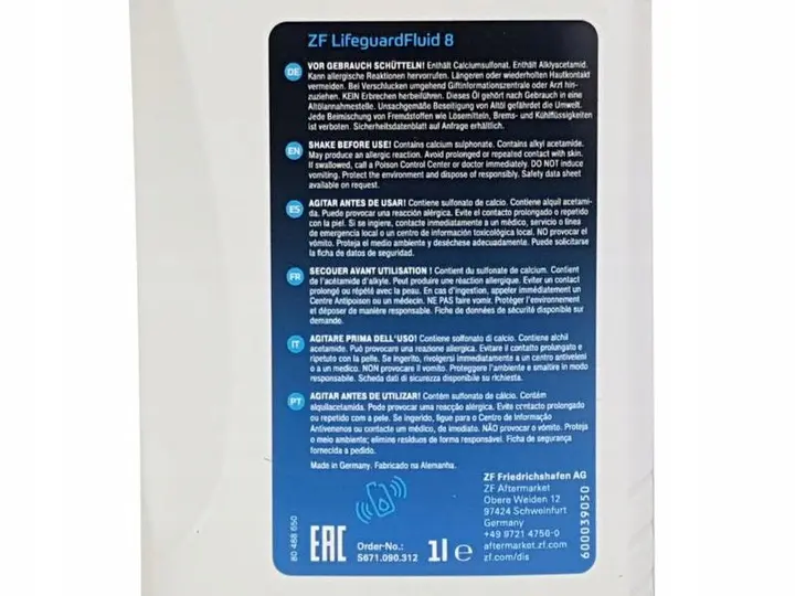 Oljeskiftsett, automatisk girkasse │ med Girolje ZF LifeguardFluid 8 - Genuine® Automatic Transmission Oil Change Image 3