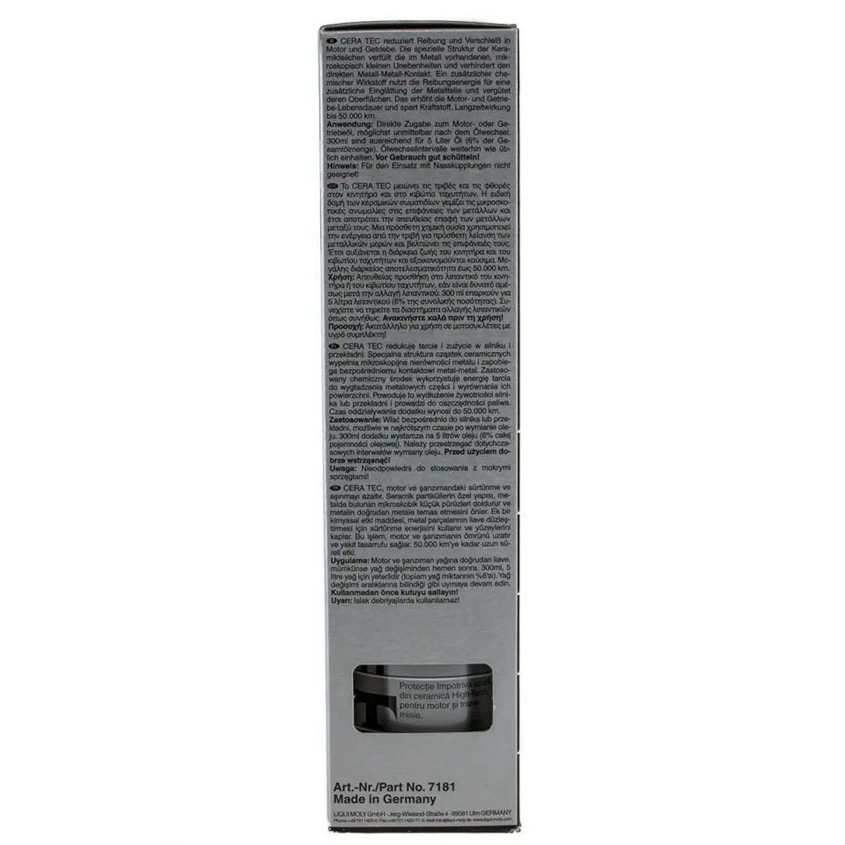 Oljetilsetning keramikkslitasjebeskyttelse Liqui Moly Cera Tec │ Ceratec Motor Oil Additive - 300ml Image 3