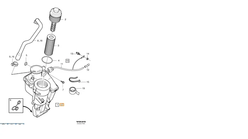 Oljeutskiller (veivhusventilasjon) Volvo Genuine® C30 C70 S40 S60 S80 V40 V50 V60 V70 XC60 XC70 │ 2.0/2.4/2.5 T5 bensin