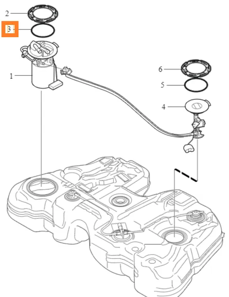 Pakning drivstoffpumpe O-ring Volvo Genuine® S60 S80 V40 V60 V70 XC60 XC70 │ bensin/diesel