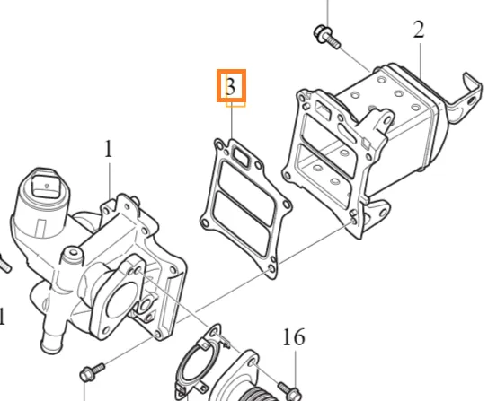 Pakning EGR-ventil/EGR-kjøler Volvo Genuine® S60 S80 S90 V40 V60 V70 V90 XC60 XC70 XC90 │ diesel