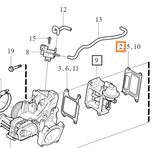 Pakning EGR-ventil Volvo Genuine® C30 C70 S40 S60 S80 V40 V50 V60 V70 XC60 XC70 │ diesel