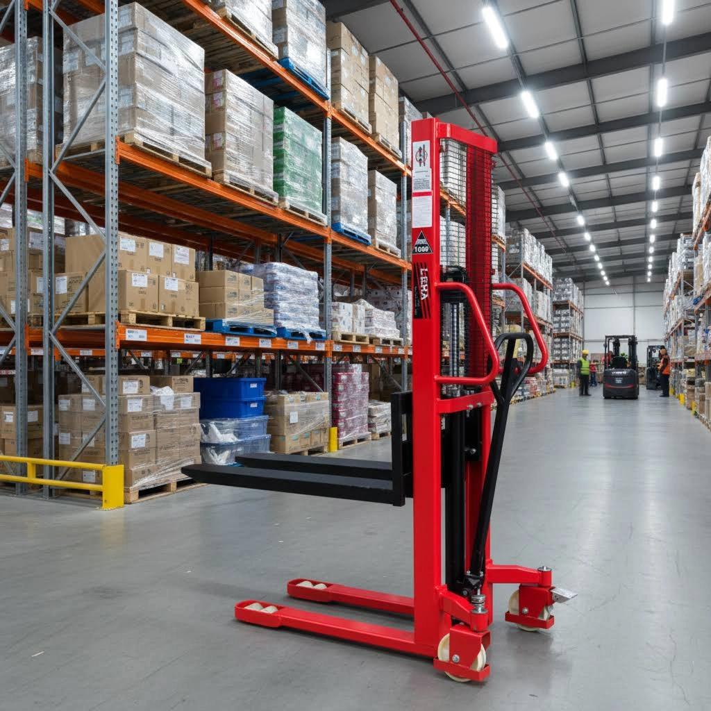 Pallestabler PTM 1016F - Manuell stabler med hurtigpumpe 1000 kg 1600 mm Image 3