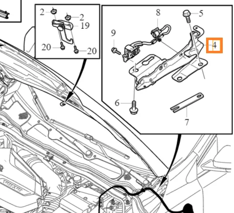Panserhengsel Volvo Genuine® V40 V40 Cross Country 2013-2019 │ venstre eller høyre