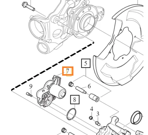 Parkeringsbremsemotor (EPB) venstre Volvo Genuine® S60 S90 V60 V90 XC40 XC60 XC90 2016- (OE 31400426)
