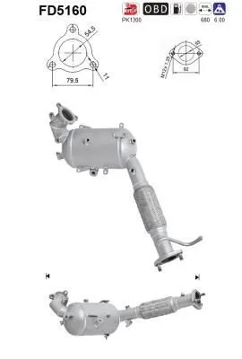 Partikkelfilter DPF Mitsubishi Outlander III  / ASX 1.8 / 2.2 Di-D │ AS Diesel particulate filter Euro 5 Image 1