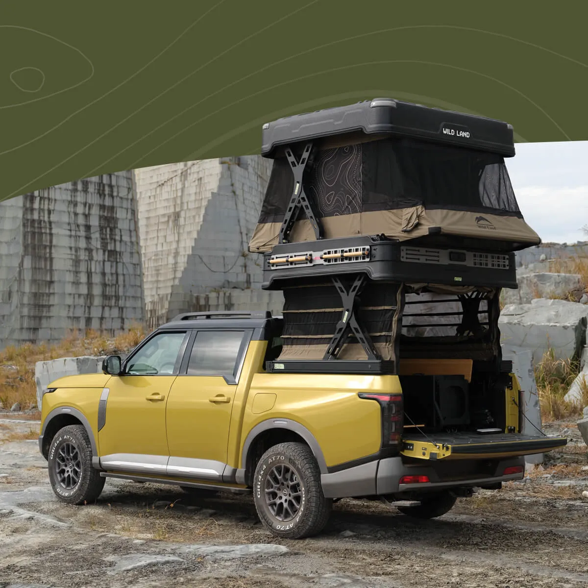 Pickup-telt Wild Land Wingman │ Telt for lasteplan - Premium Adventure elektrisk campingmodul - 2-3 personer – bilde 20