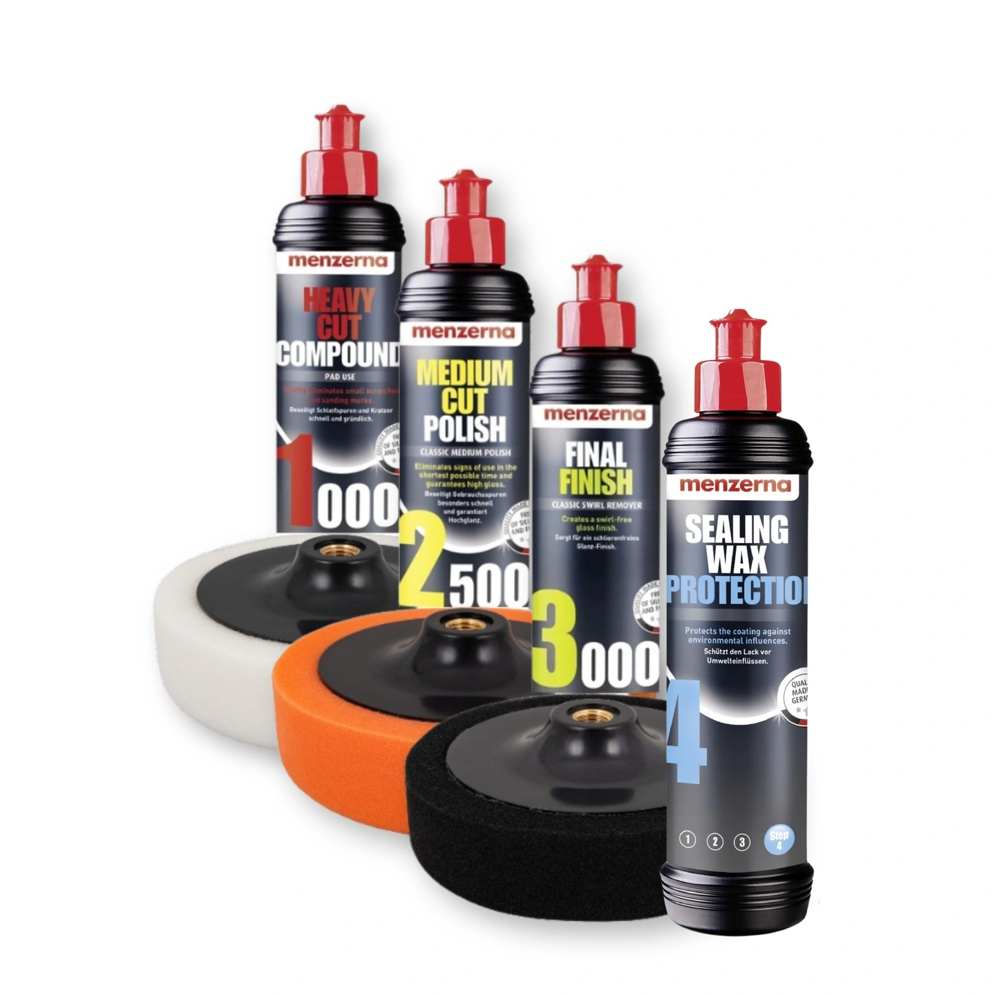 Poleringspakke Menzerna Polishing Kit 4 Stage │ Poleringsmiddel og Poleringsputer + Carnauba voks Image 3