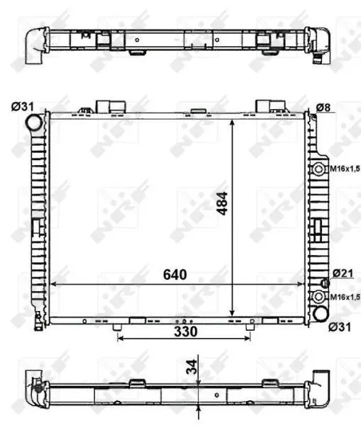 Radiator Mercedes-Benz E (W210 / S210) │ NRF Engine Cooling Radiator Aluminium Brazed – bilde 4