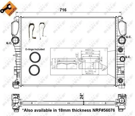 Radiator Mercedes-Benz E (W211 / S211) 2002 - 2009 │ NRF Radiator, engine cooling – bilde 5