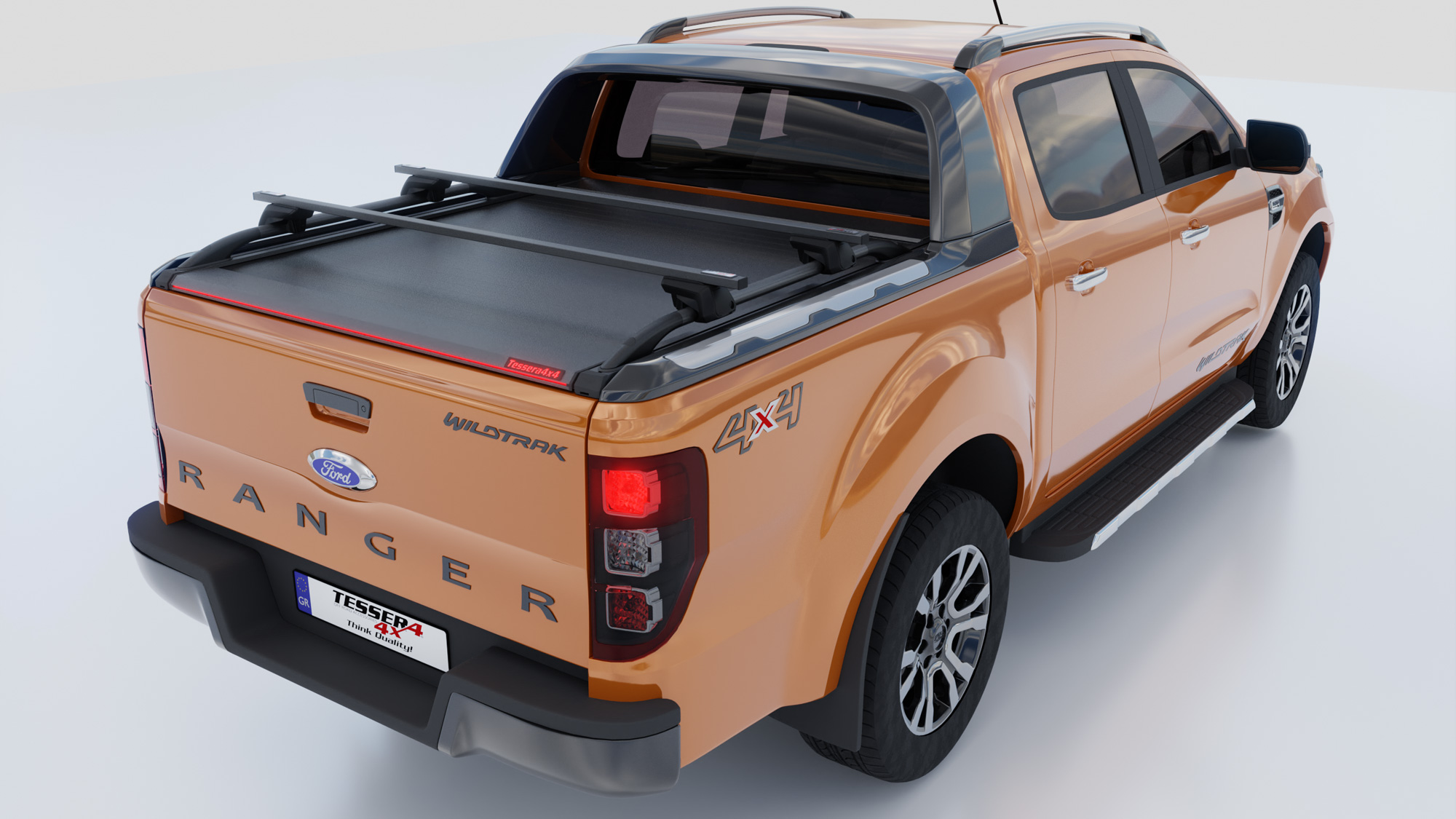 Rails for plan Ford Ranger 2012 -> │ Black Matt Stainless Steel Sport Design Side Hand Rails – bilde 4