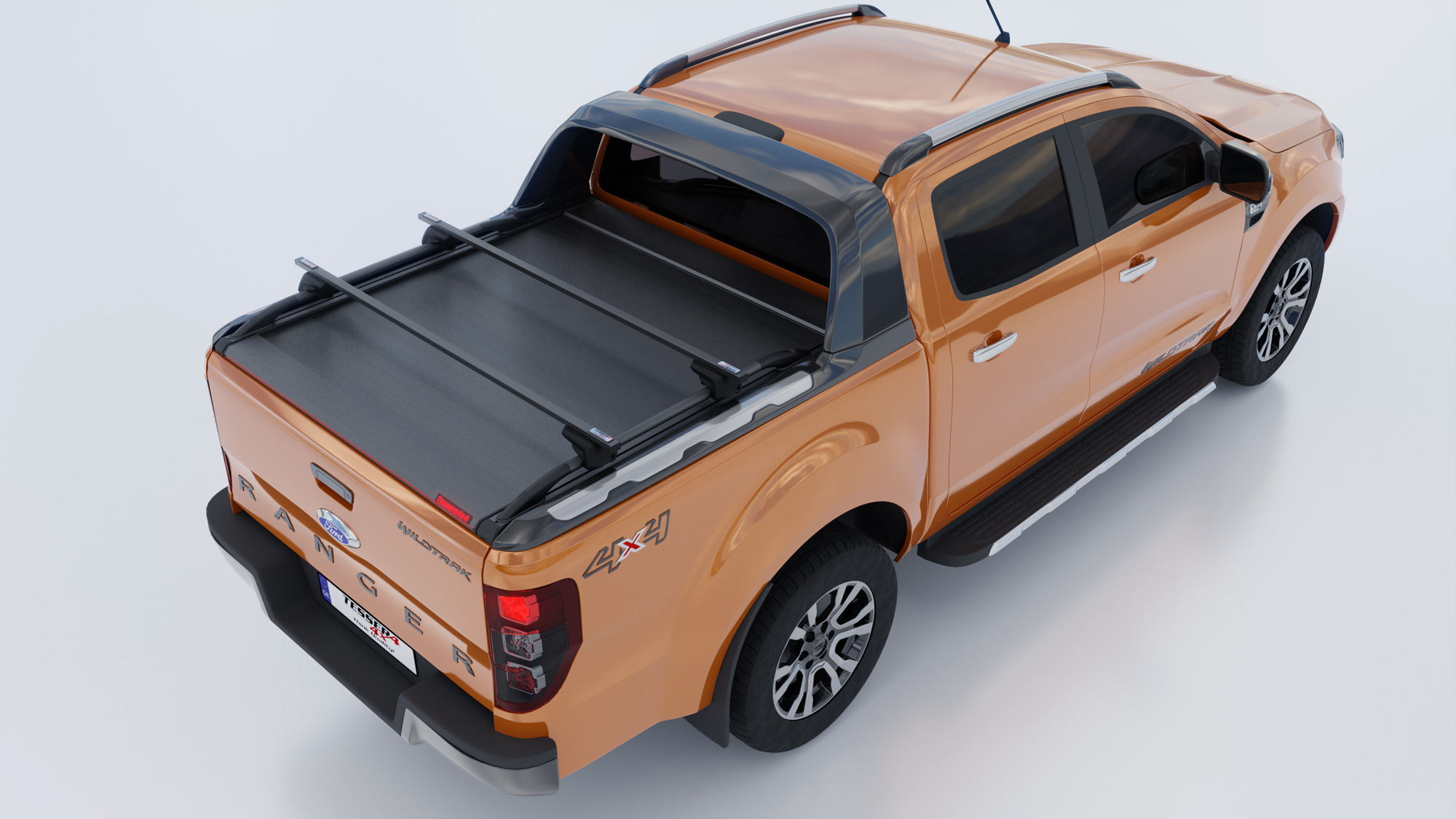 Rails for plan Ford Ranger 2012 -> │ Black Matt Stainless Steel Sport Design Side Hand Rails – bilde 5