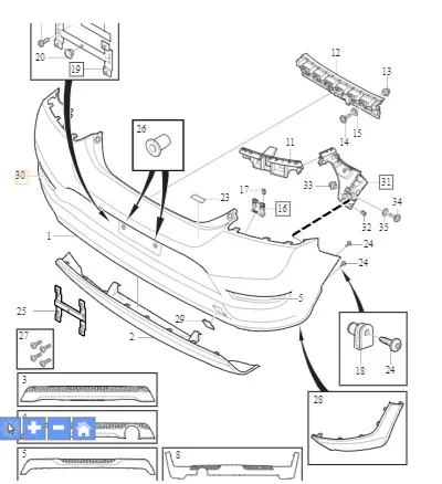 Refleks bakfanger Volvo C30 2010-2013 │ Genuine® venstre side – bilde 2