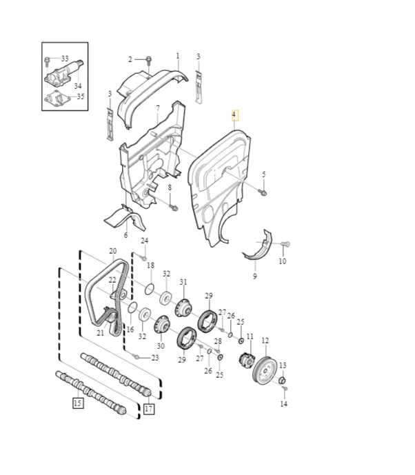 Registerdeksel Volvo Genuine® S60 S80 V70 XC70 XC90 1999-2014 │ bensin 5-sylinder