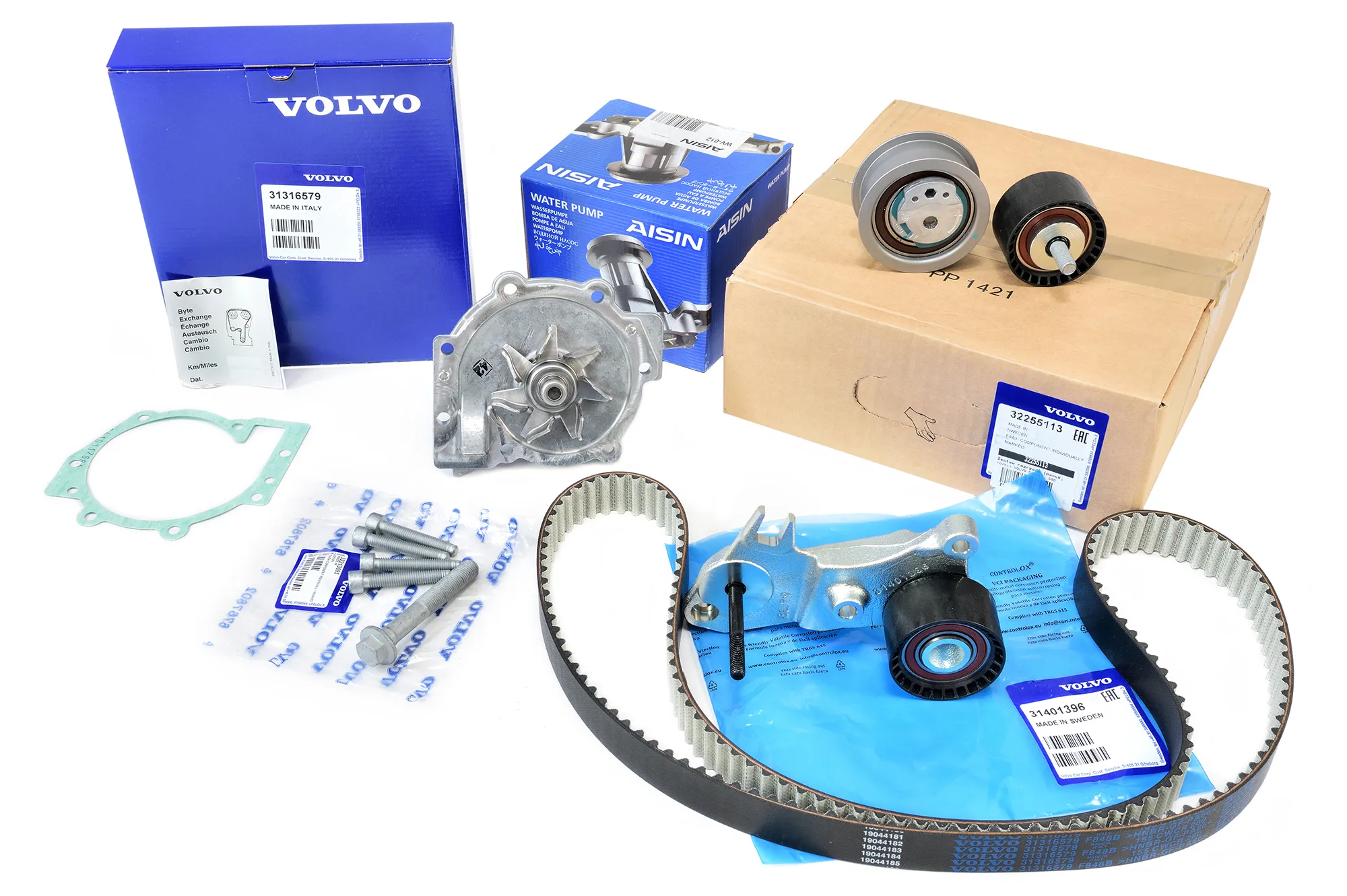Registerreimsett med vannpumpe Volvo Genuine® S60 2016-2018 │ 2.0D D4204T11 224 hk (vannpumpe Aisin)