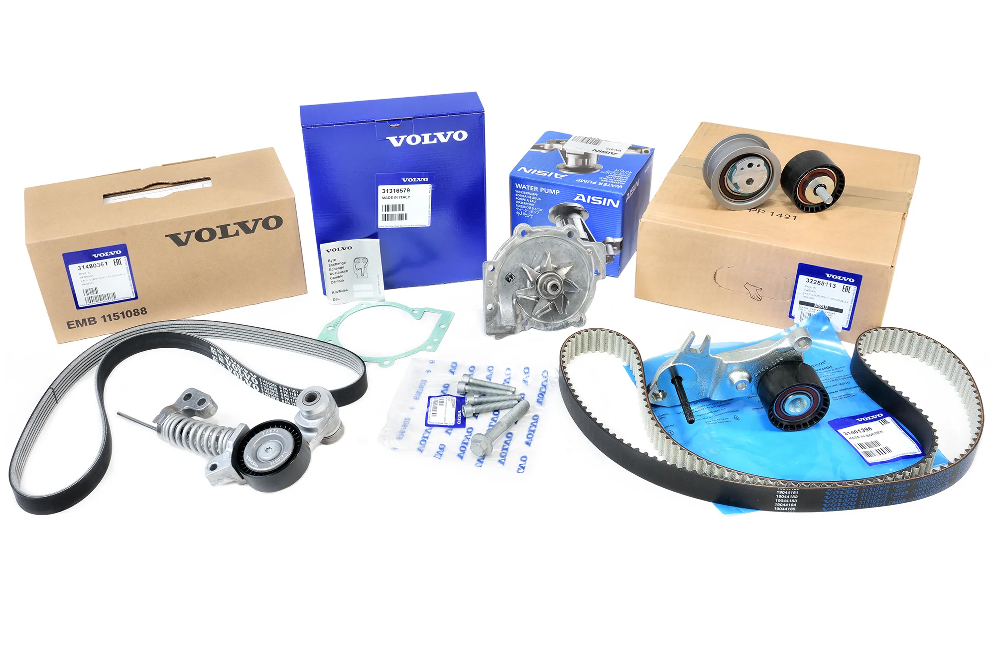 Registerreimsett med vannpumpe Volvo Genuine® S60 S80 S90 V60 V70 V90 XC70 2014- │ 2.0 D4 (vannpumpe Aisin)