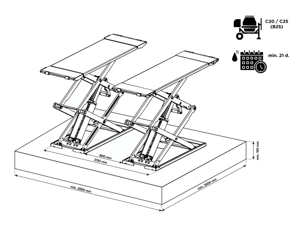 ROOKS gulvmontert sakseløfter rød 3 tonn 105–1900 mm 400V – bilde 3