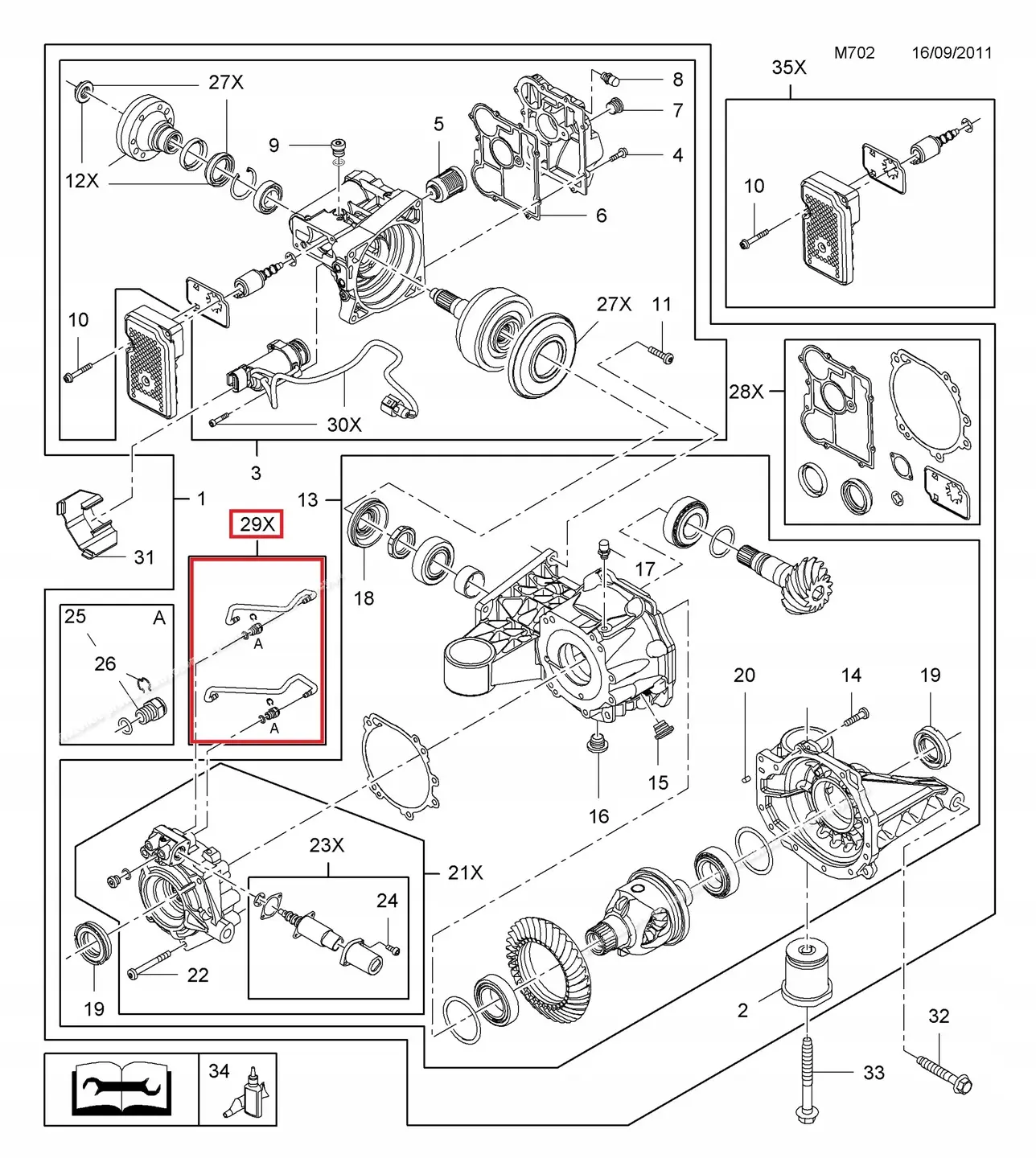 Rør, luftforsyning Haldex Opel Insignia A 2008 - 2017 │ 4x4 Pipe clutch, differential - kit – bilde 2