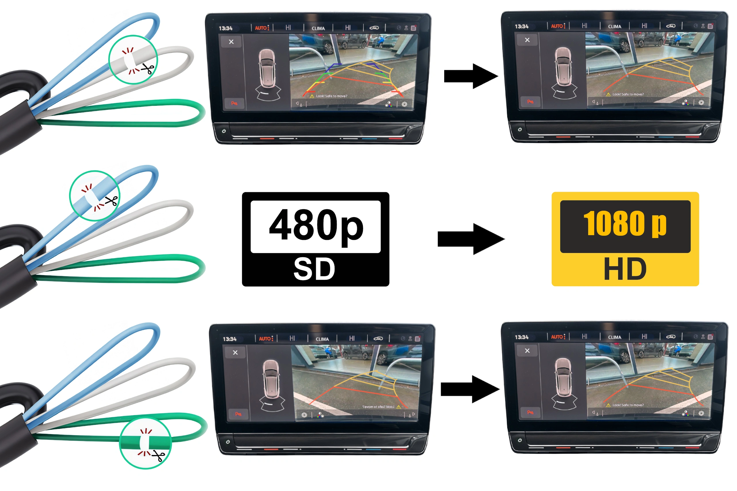 Ryggekamera i bremselys for Mercedes Sprinter II (W906) 2006 – 2019 │ Full HD │ Dynamiske linjer – bilde 2