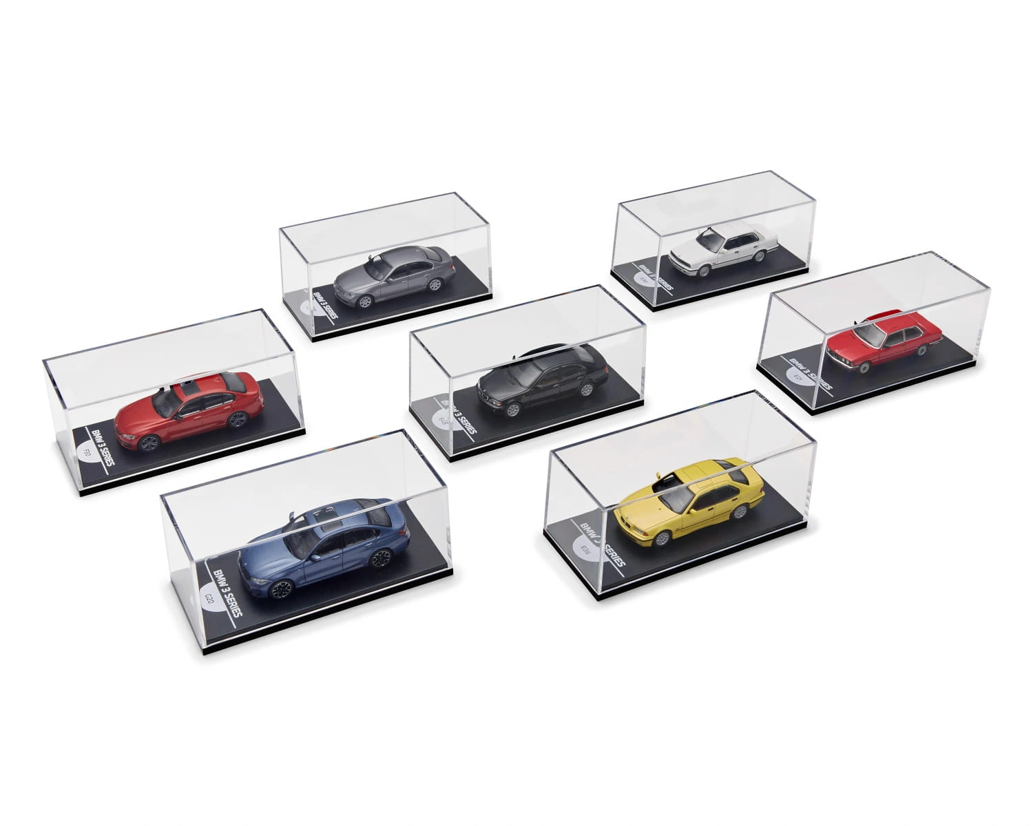 Samlersett BMW 3-serie 50 Years Collection 1:64 – 7 stk