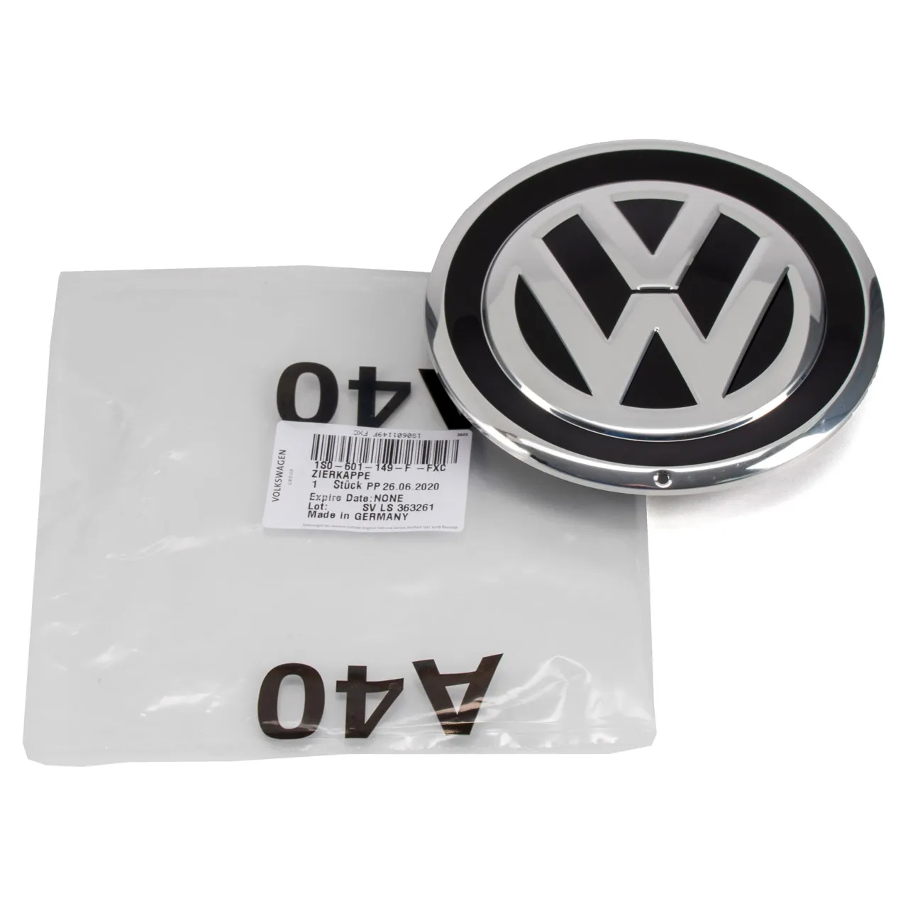 Senterkopp VW Up! │ Genuine® Volkswagen Alloy Wheel Center Cap Hub Silver White - 1 stk. Image 4