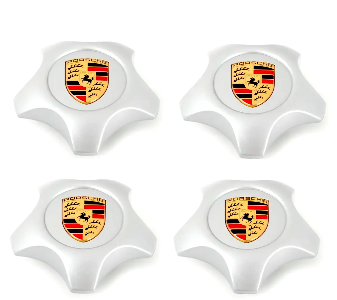 Senterkopper Porsche Stars Grey Titanium Edition │ Genuine Wheel Hub Center Cap Set - 4 stk. – bilde 3