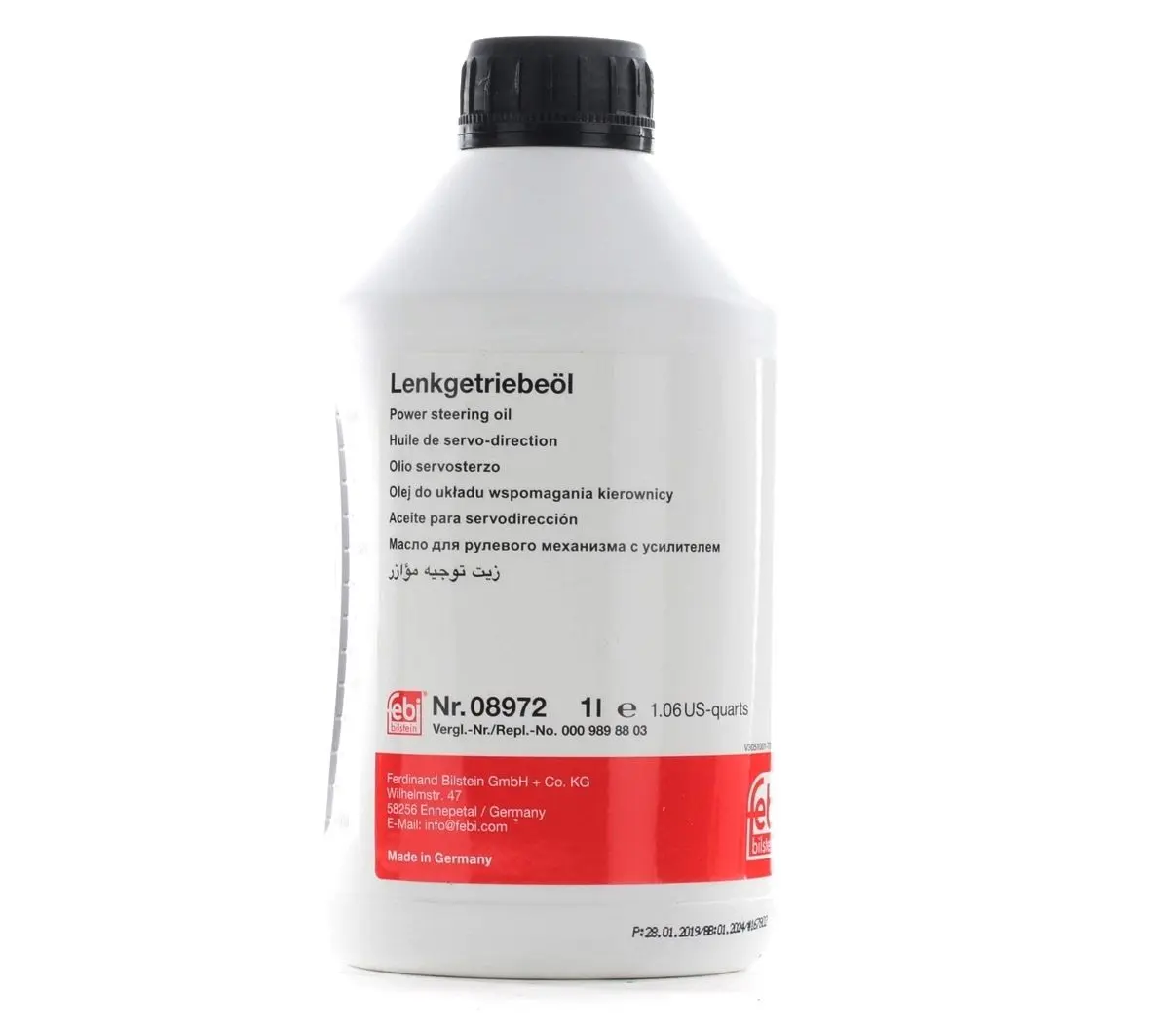 Servoolje Febi Bilstein Gul  │ Hydraulikkolje - Hydraulic Power Steering Fluid Yellow - 1L Image 1