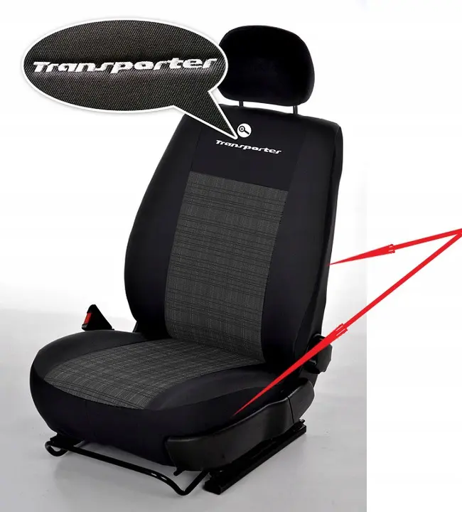 Setetrekk VW T4 T5 T6 Transporter / Multivan / Caravelle │  Premium Seat Covers with Logo Image 5