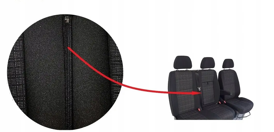 Setetrekk VW T4 T5 T6 Transporter / Multivan / Caravelle │  Premium Seat Covers with Logo Image 8