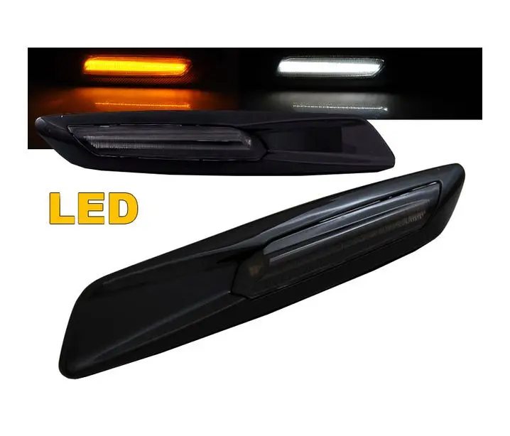 Sideblinklys BMW E60/ E90/ E92/ E82 LED F10 STYLE SMOKE GLOSSY BLACK