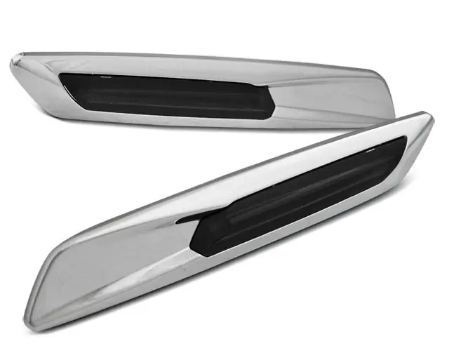 Sideblinklys BMW E60/ E90/ E92/ E82 LED F10 STYLE SMOKE SILVER CHROME – bilde 5