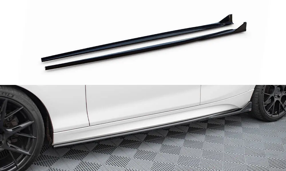 Sideskjørt BMW 1 (F20) M Pack LCI 2015 - 2019 / BMW M140i facelift 2017 - 2019 | V.3 CSL Look Glossy Black Edition – bilde 3