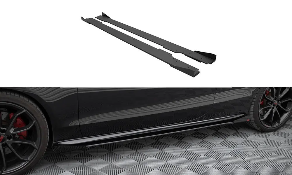 Sideskjørt + flopper Audi A5 (8T) / A5 (8T) S-Line / S5 (8T) 2007 - 2016 | Street Pro Black Edition – bilde 3