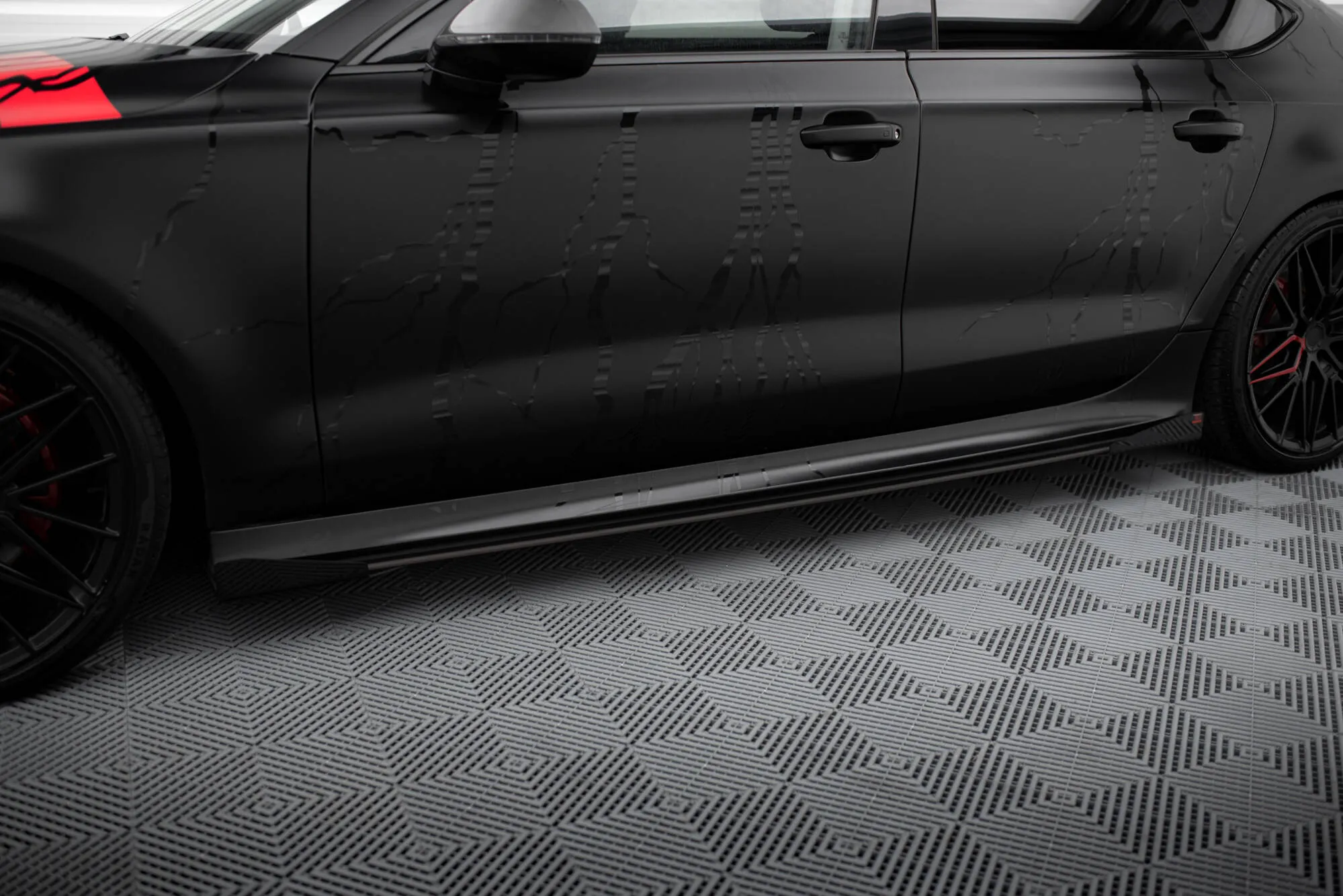 Sideskjørt + Flopper Audi A7 C7 RS7 Look 2010 - 2014 | Street Pro Black Edition