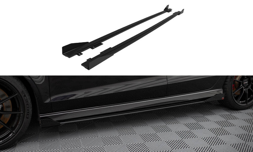 Sideskjørt + flopper Audi RS3 Sedan (8V) facelift 2017 - 2020 | V.1 Street Pro Black Edition – bilde 2
