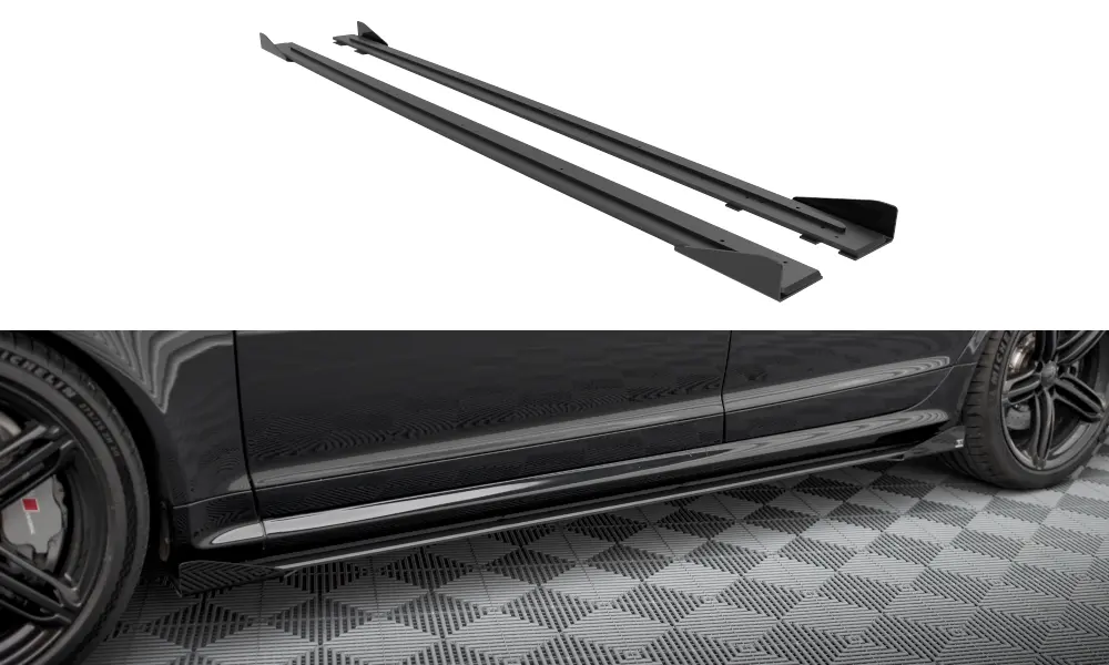 Sideskjørt + flopper Audi RS6 (C6) Avant 2007 - 2010 | Street Pro Black Edition – bilde 3