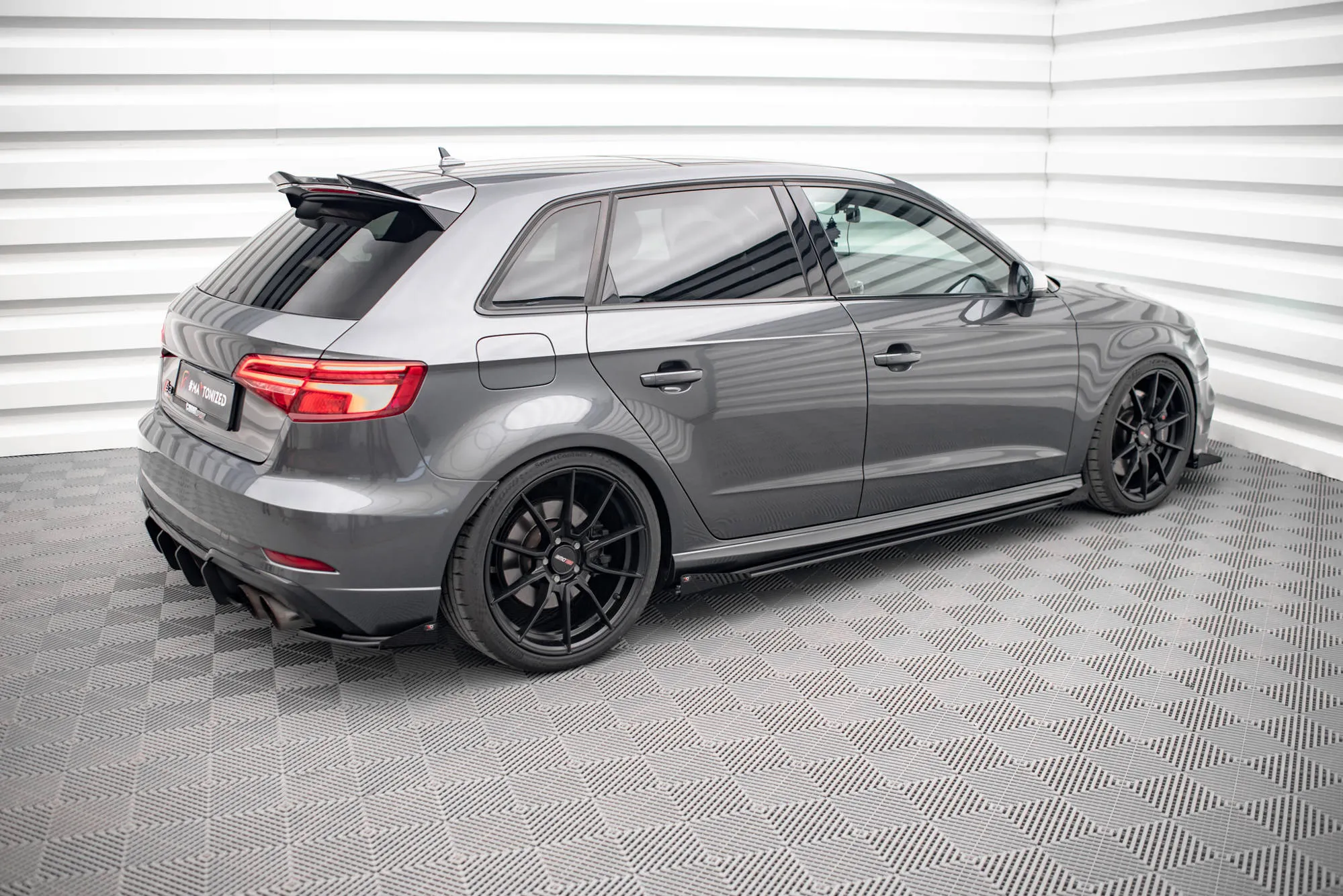Sideskjørt + Flopper Audi S3 (8V) Sportback / A3 S-Line (8V) Sportback Facelift 2016 - 2019 | Street Pro Black Edition – bilde 3