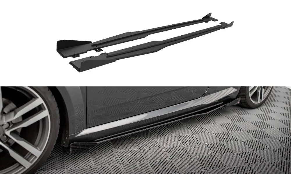 Sideskjørt + flopper Audi TT S (8S) / Audi TT S-Line (8S) 2014 - 2018 | Street Pro Black Edition – bilde 3