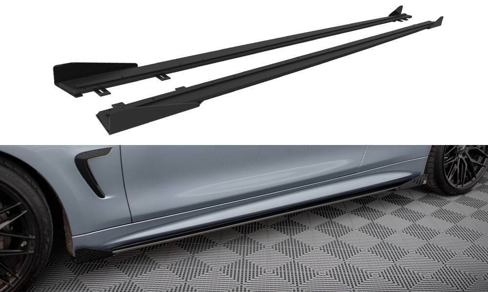 Sideskjørt + flopper BMW 4 Coupe (F32) M-Pakke 2013 - 2020 | Street Pro Black Edition – bilde 3