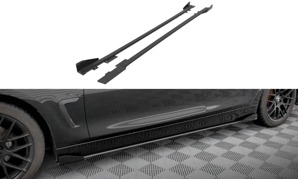 Sideskjørt + Flopper BMW 4 Gran Coupe (F36) 2014-2017 | Street Pro Black Edition – bilde 3