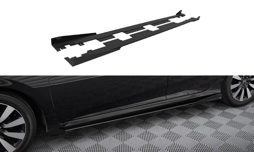 Sideskjørt + flopper Honda Civic mk10 2017 - 2022 | Street Pro Black Edition – bilde 3