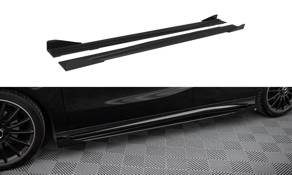 Sideskjørt + flopper Mercedes-Benz A (W176) AMG-Line facelift 2015 - 2018| Street Pro Black Edition – bilde 3