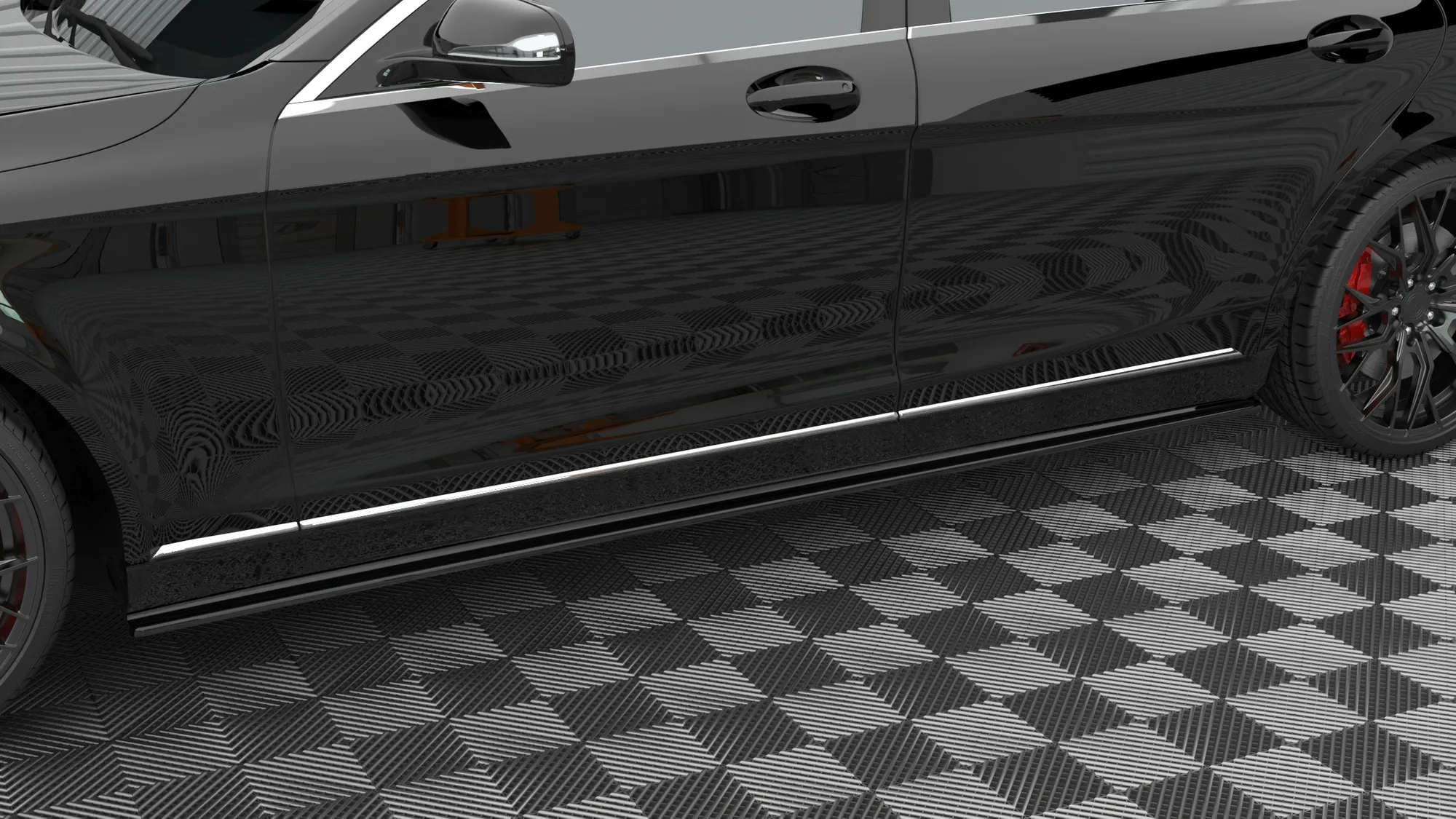 Sideskjørt Mercedes-Benz S (W222) pre-facelift 2013 - 2017 | Glossy Black Edition