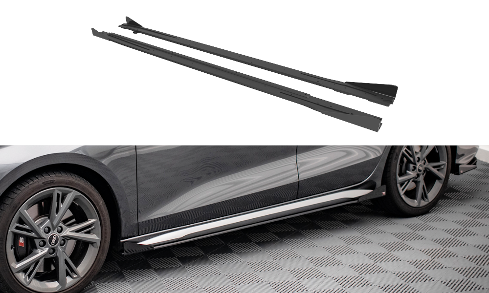 SIDESKJØRT STREET PRO + SIDESPLITTERS Audi S3 8Y Sedan 2020-> / Audi A3 8Y S-Line Sedan 2020-> – bilde 5