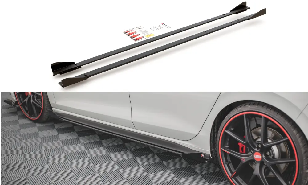 SIDESKJØRT Street Pro +SIDESPLITTERS VW Golf 8 GTI / GTI Clubsport / R-Line 2020-> – bilde 2