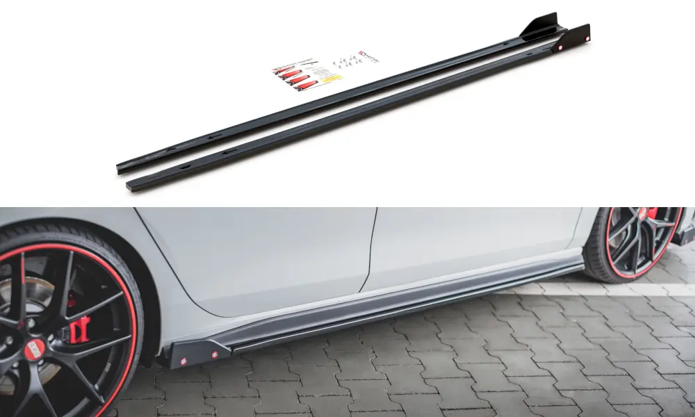 Sideskjørt VW Golf 8 GTI / GTE / GTI CLUBSPORT / R-LINE 2020-> │ V.2 Edition med sidesplitter – bilde 5